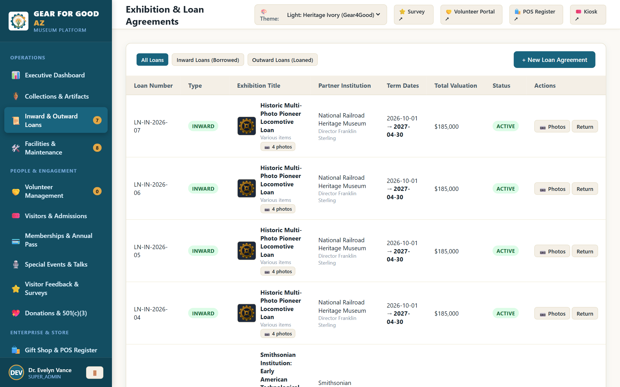 Loan Agreements Screenshot